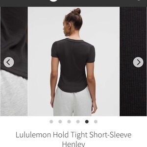 Lululemon Hold Tight Short-Sleeve Henley Black NWT size 6